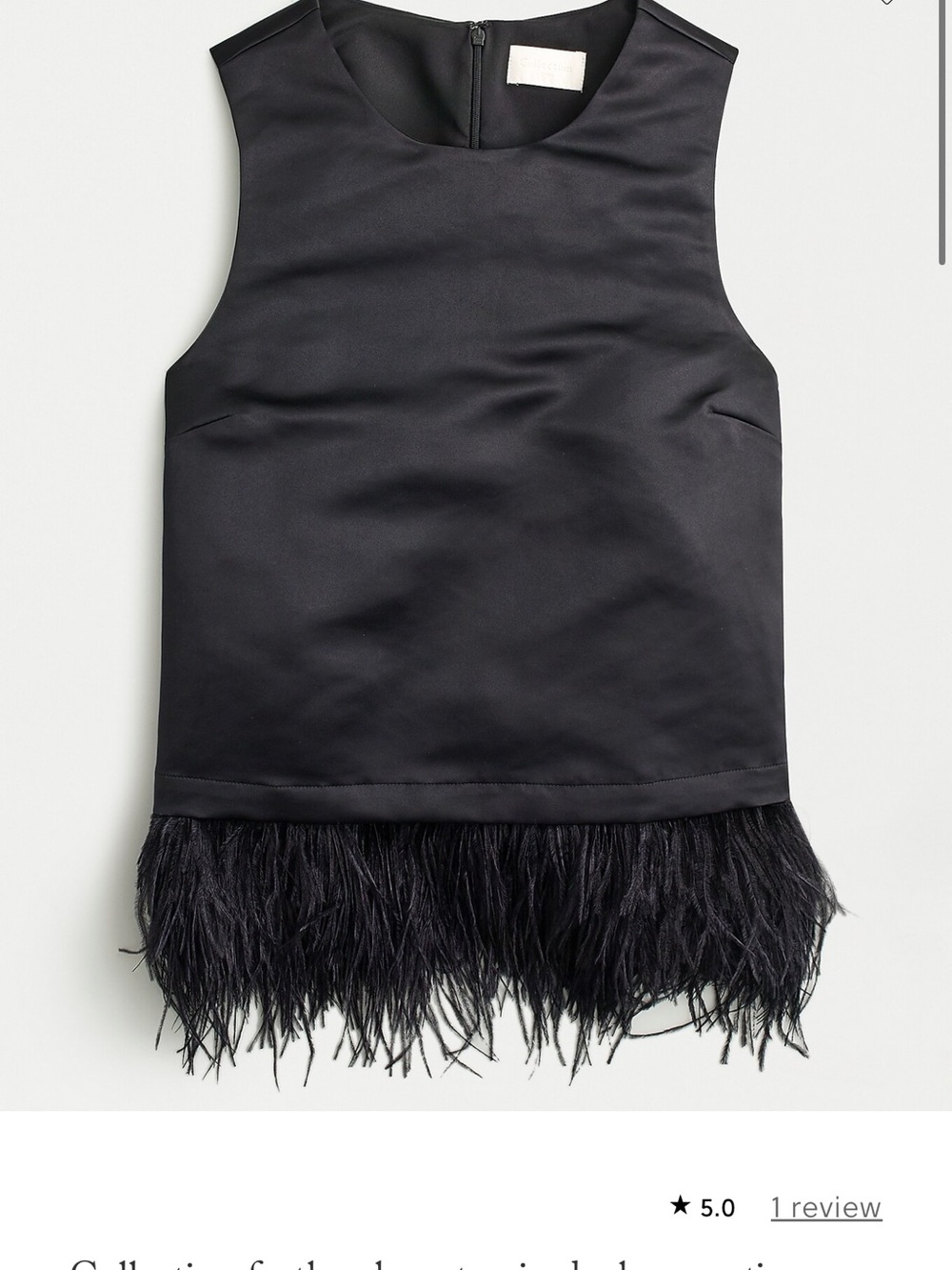 J.Crew Collection feather-hem top in duchesse satin Medium